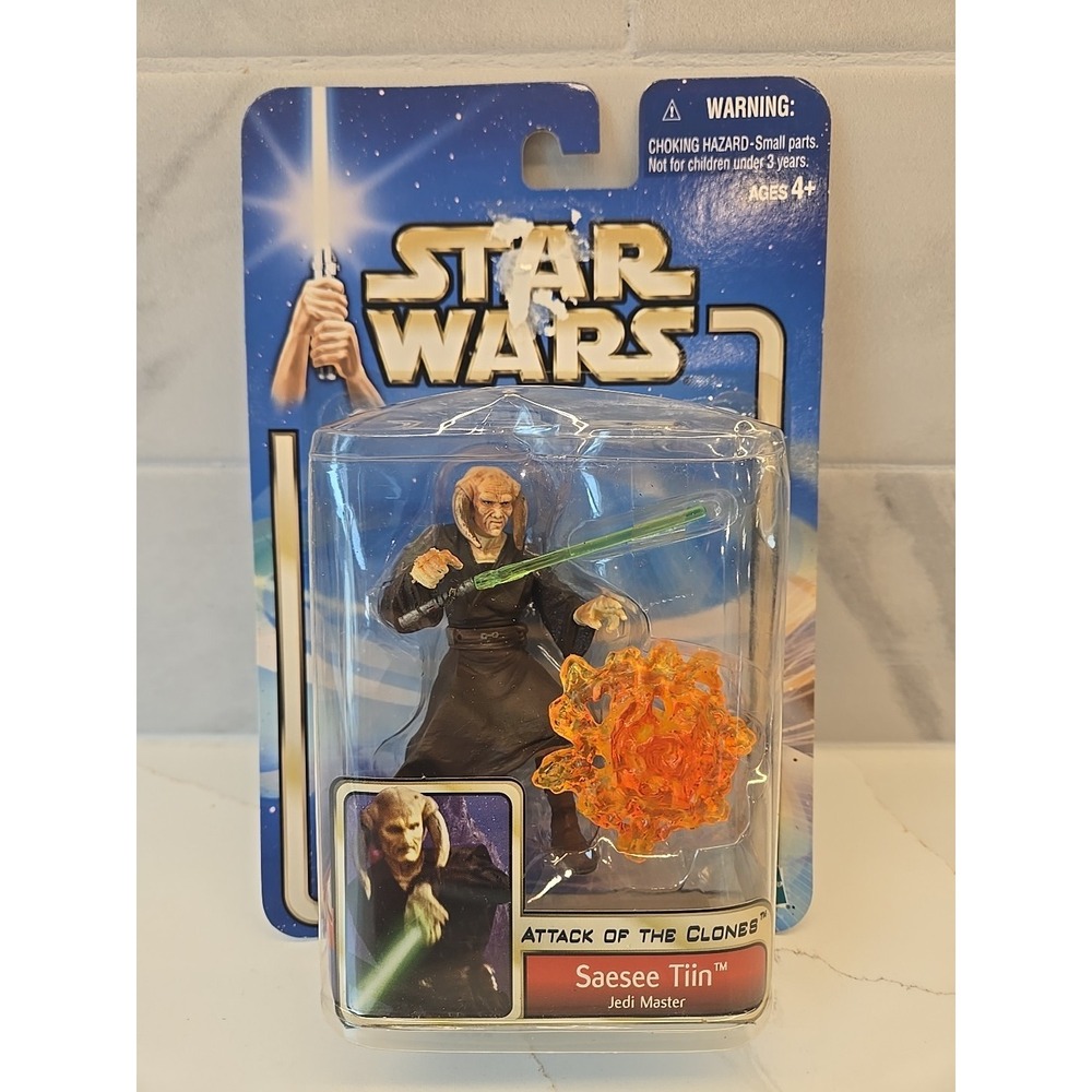 Star Wars Attack of the Clones Saesee Tiin Jedi Master 3.75"in‎ Figure  NEW